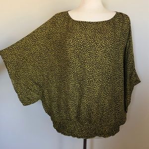 Micheal Kors Plus Size Animal Print Blouse Sz 1X
